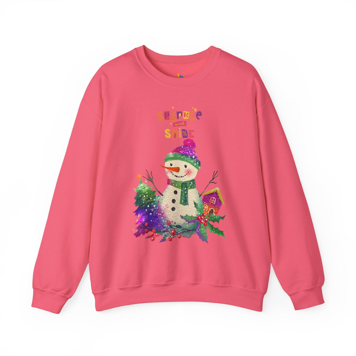 Sparkle & Shine, Snowman, Christmas Sweatshirt, Unisex Crewneck, Holiday Season Outfit, Winter Sweatshirt