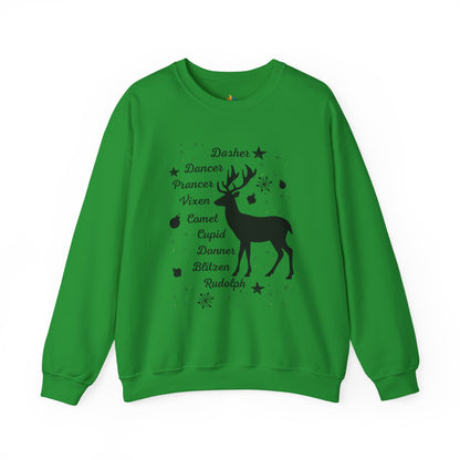 Reindeer, Christmas Sweatshirt, Unisex Crewneck, Holiday Season Outfit, Winter Sweatshirt
