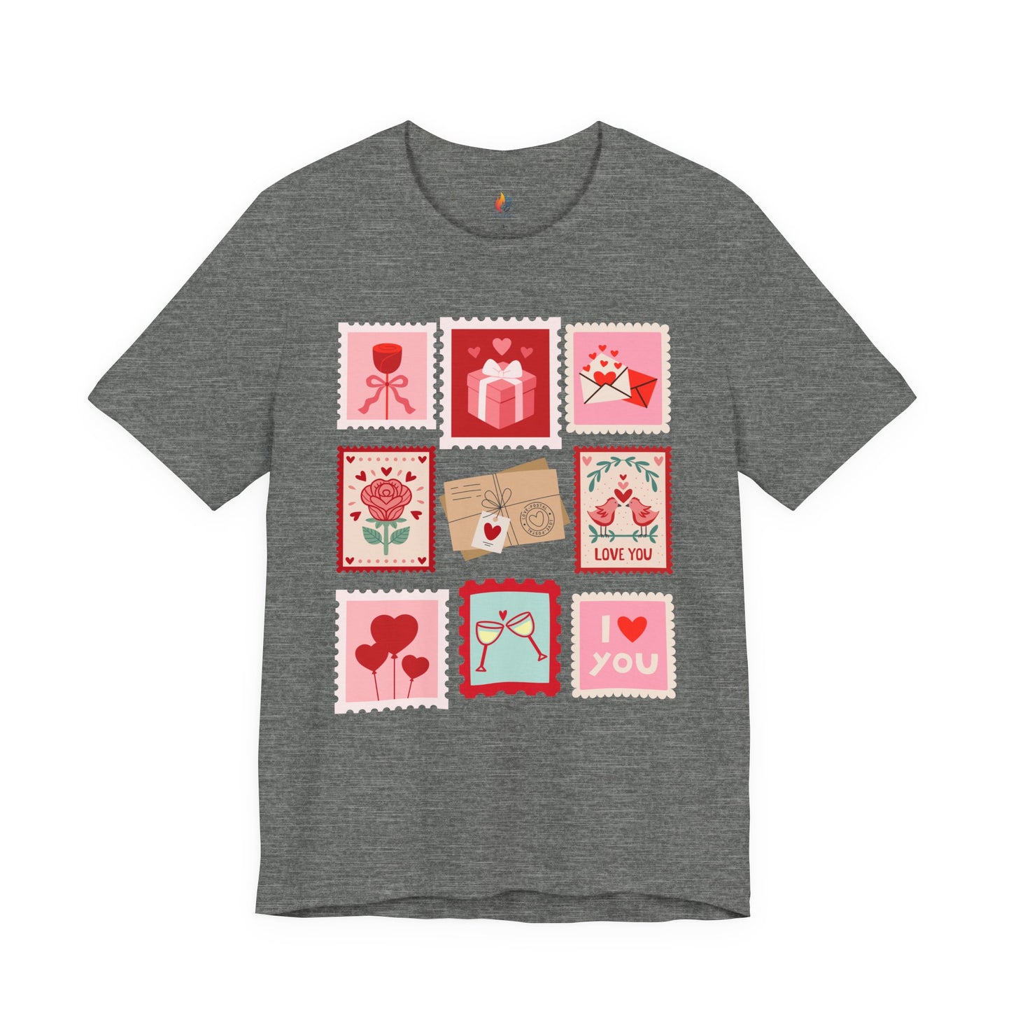 Love Stamps T-Shirt, Valentine’s Day T-shirt, Cute Valentine Shirt, Love Graphic Tee, Unisex Valentine Outfit, Gift for Him or Her, Romantic Holiday Tee