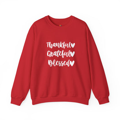 Thankful, Grateful, Blesses - Thanksgiving Sweatshirt, Unisex Crewneck, Fall Season Outfit, Cozy Fall Gift