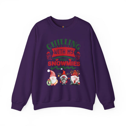 Chillin with my snowmies, Christmas Sweatshirt, Unisex Crewneck, Holiday Season Outfit, Winter Sweatshirt