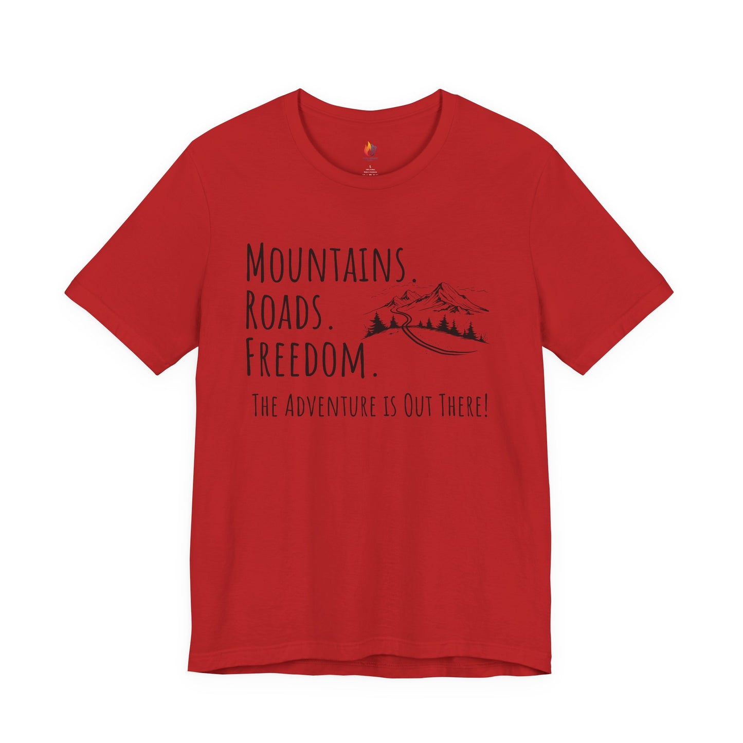 Travel lover T-Shirt - "Mountains, Roads, Freedom", Adventure Graphic Tee