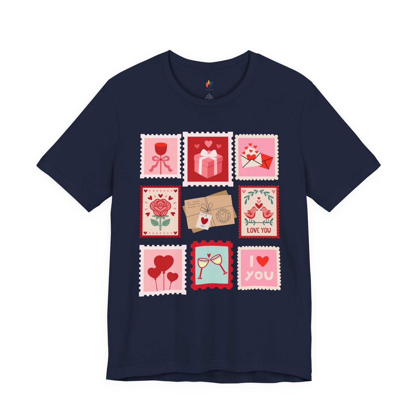 Love Stamps T-Shirt, Valentine’s Day T-shirt, Cute Valentine Shirt, Love Graphic Tee, Unisex Valentine Outfit, Gift for Him or Her, Romantic Holiday Tee