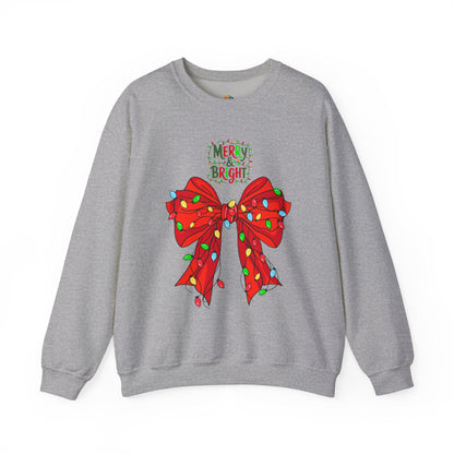 Merry & Bright, Christmas Sweatshirt, Unisex Crewneck, Holiday Season Outfit, Winter Sweatshirt
