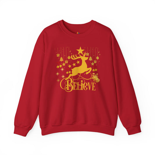 Believe, Christmas Sweatshirt, Unisex Crewneck, Holiday Season Outfit, Winter Sweatshirt