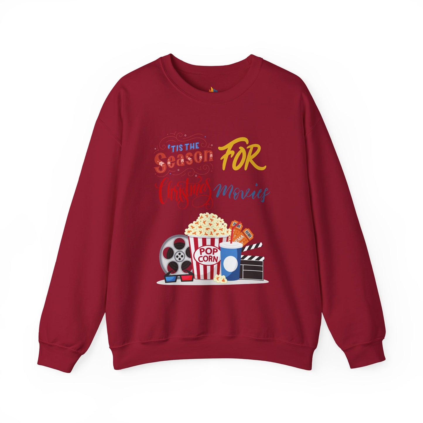 Tis the season for Christmas movies Sweatshirt, Unisex Crewneck, Holiday Season Outfit, Winter Sweatshirt