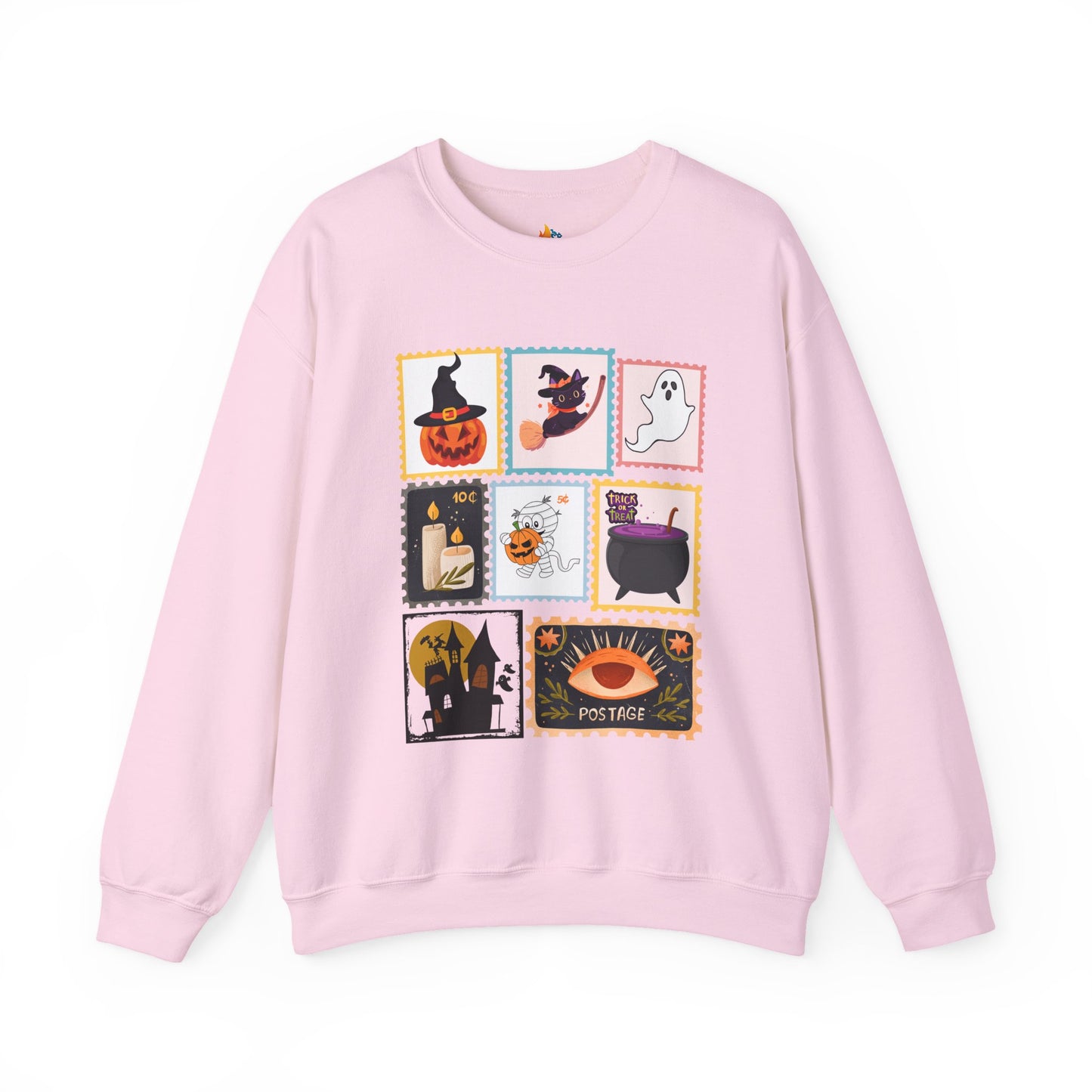 Halloween Stamp Sweatshirt, Unisex Crewneck, Fall Season Outfit, Spooky season Gift, Retro Halloween Gift