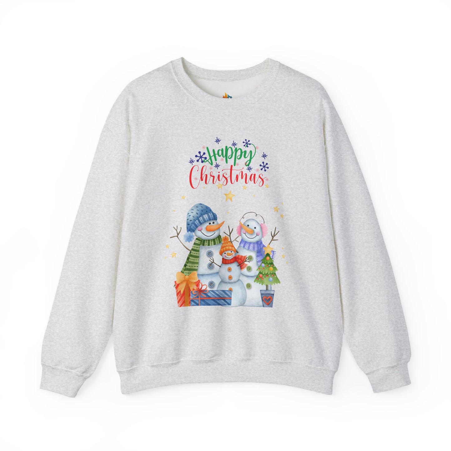 Snowman Happy Christmas Sweatshirt, Unisex Crewneck, Holiday Season Outfit, Winter Sweatshirt