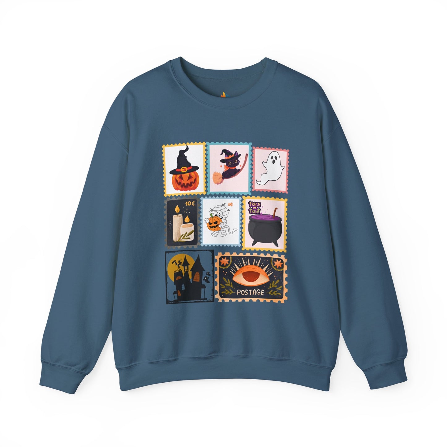 Halloween Stamp Sweatshirt, Unisex Crewneck, Fall Season Outfit, Spooky season Gift, Retro Halloween Gift