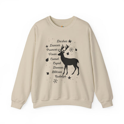 Reindeer, Christmas Sweatshirt, Unisex Crewneck, Holiday Season Outfit, Winter Sweatshirt