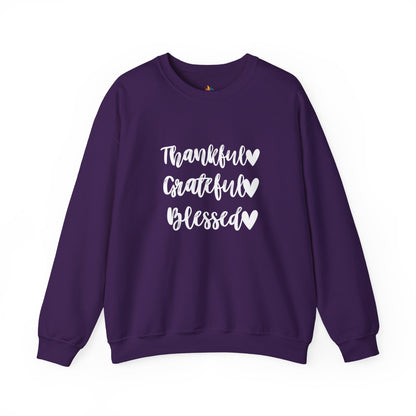 Thankful, Grateful, Blesses - Thanksgiving Sweatshirt, Unisex Crewneck, Fall Season Outfit, Cozy Fall Gift