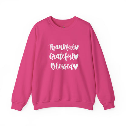 Thankful, Grateful, Blesses - Thanksgiving Sweatshirt, Unisex Crewneck, Fall Season Outfit, Cozy Fall Gift