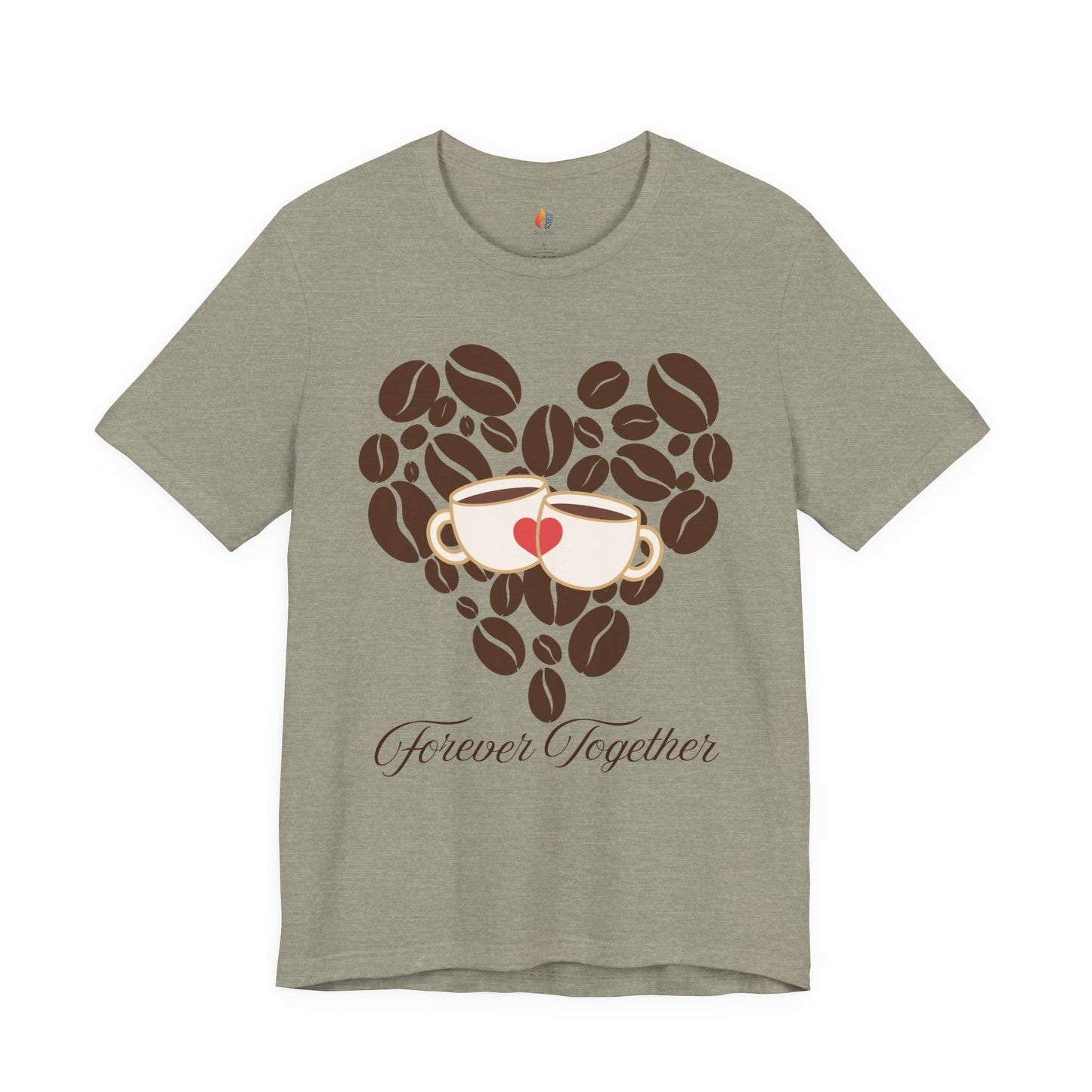 Coffee Lover, Forever Together T-Shirt, Valentine’s Day T-shirt, Cute Valentine Shirt, Love Graphic Tee, Unisex Valentine Outfit, Gift for Him or Her, Romantic Holiday Tee