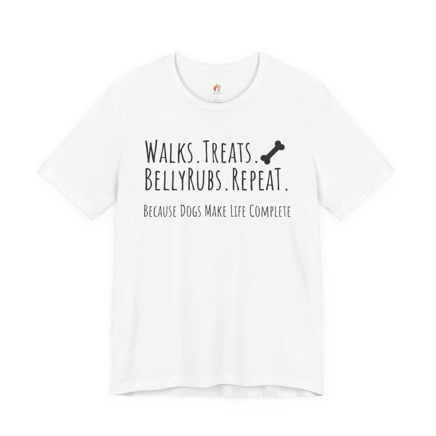 Dog Lover T-Shirt - "Walks, Treats, Belly Rubs, Repeat" - Funny Graphic Tee