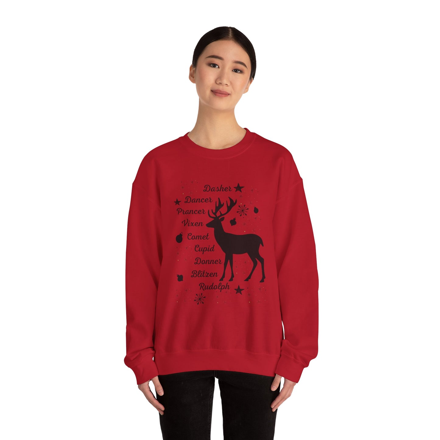 Reindeer, Christmas Sweatshirt, Unisex Crewneck, Holiday Season Outfit, Winter Sweatshirt