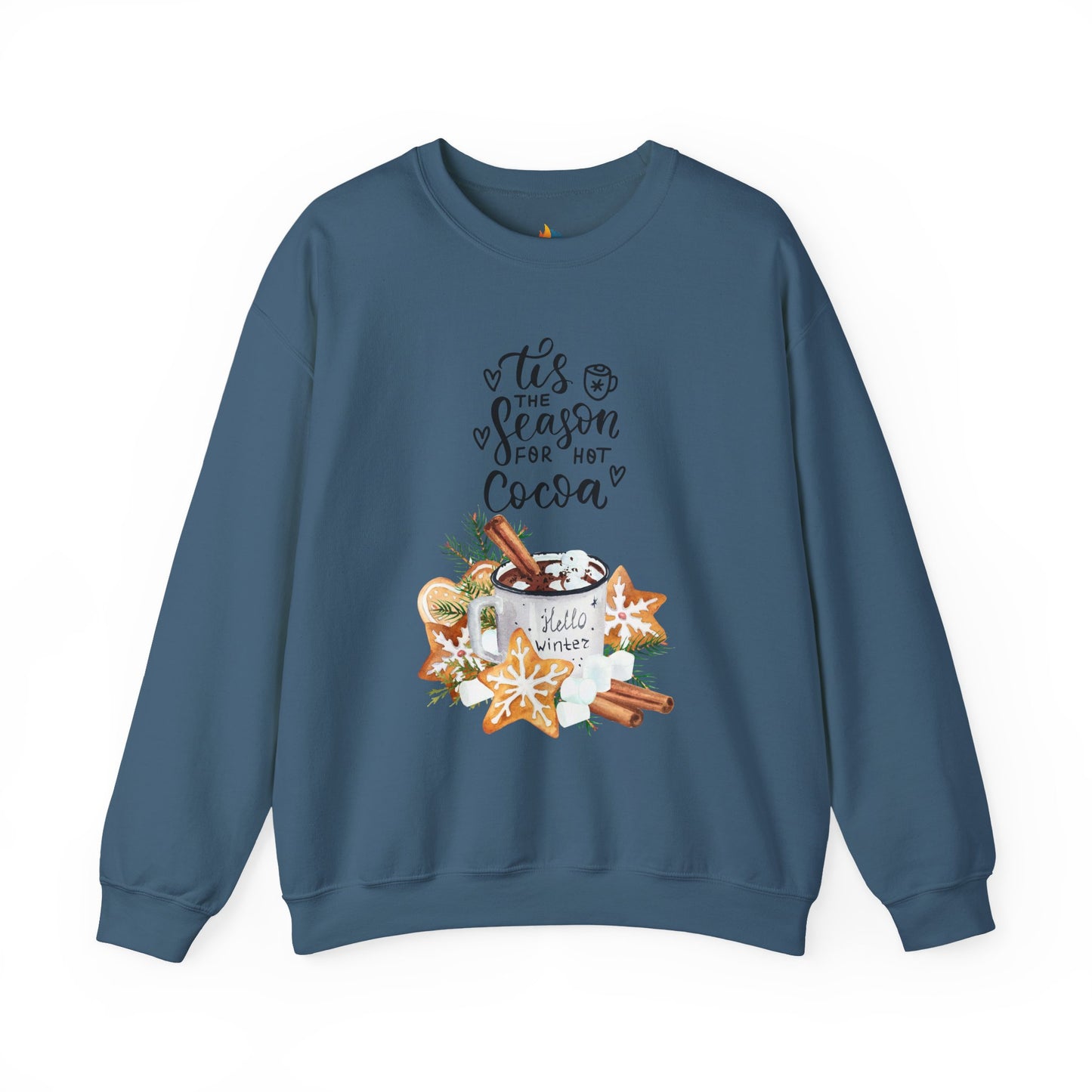 Tis the season for Hot Cocoa Christmas Sweatshirt, Unisex Crewneck, Holiday Season Outfit, Winter Sweatshirt