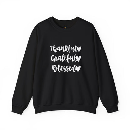 Thankful, Grateful, Blesses - Thanksgiving Sweatshirt, Unisex Crewneck, Fall Season Outfit, Cozy Fall Gift