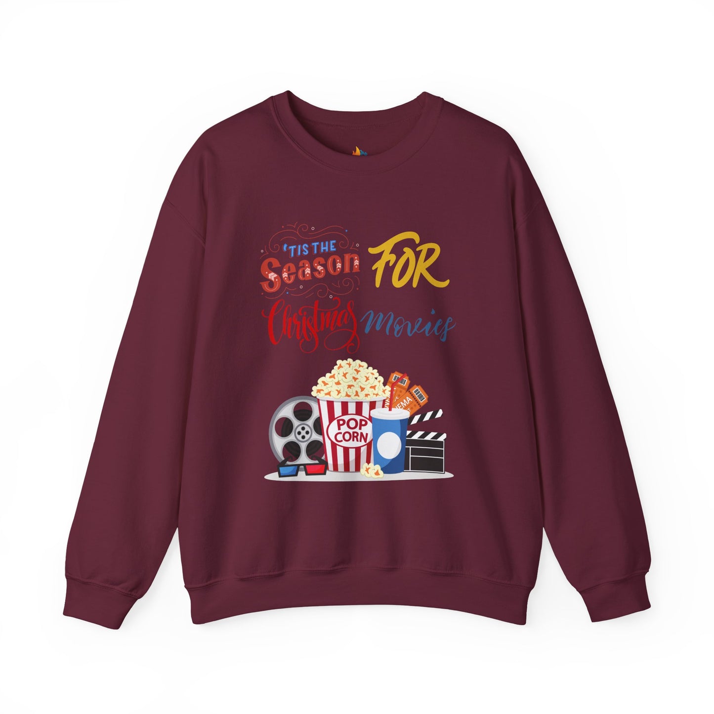 Tis the season for Christmas movies Sweatshirt, Unisex Crewneck, Holiday Season Outfit, Winter Sweatshirt
