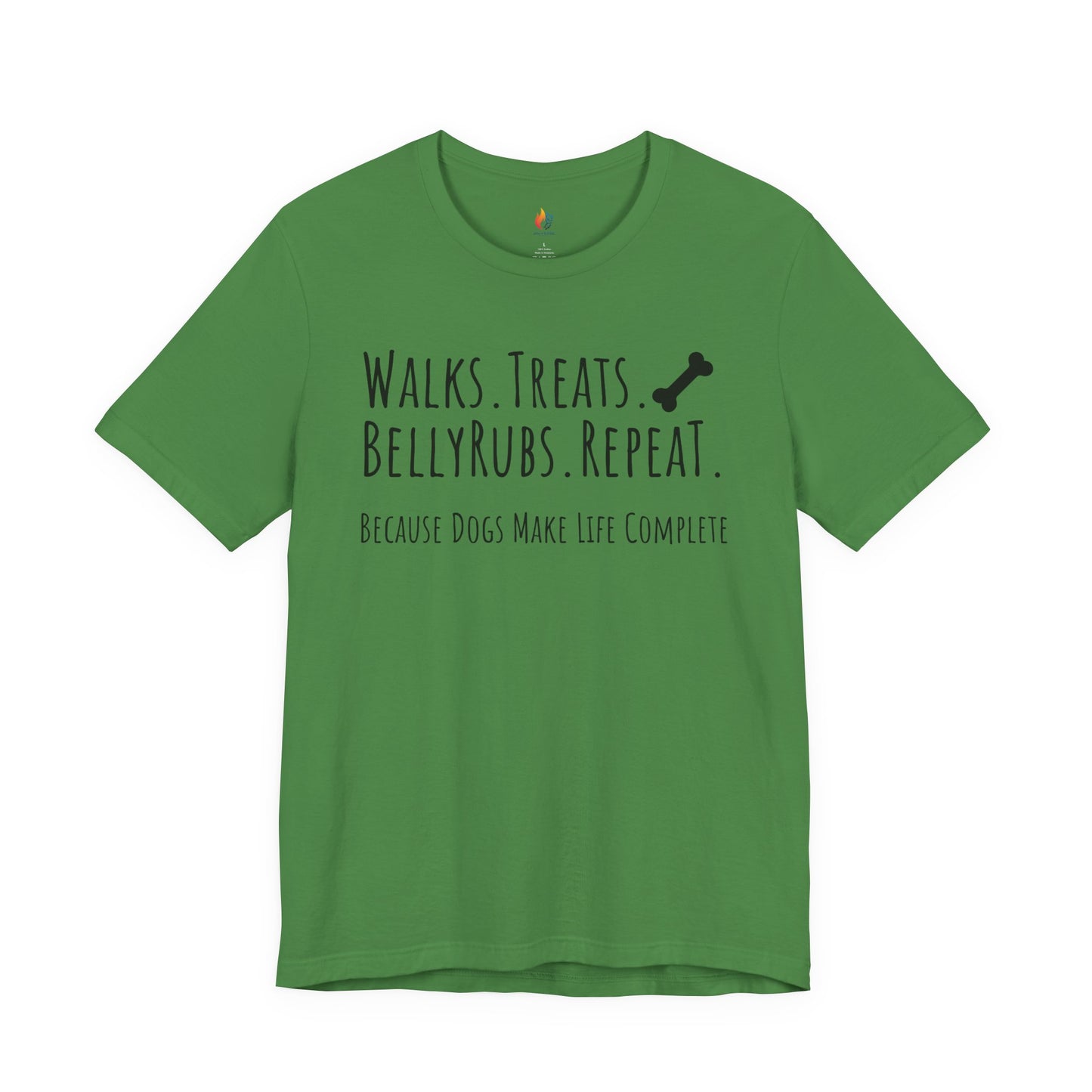 Dog Lover T-Shirt - "Walks, Treats, Belly Rubs, Repeat" - Funny Graphic Tee