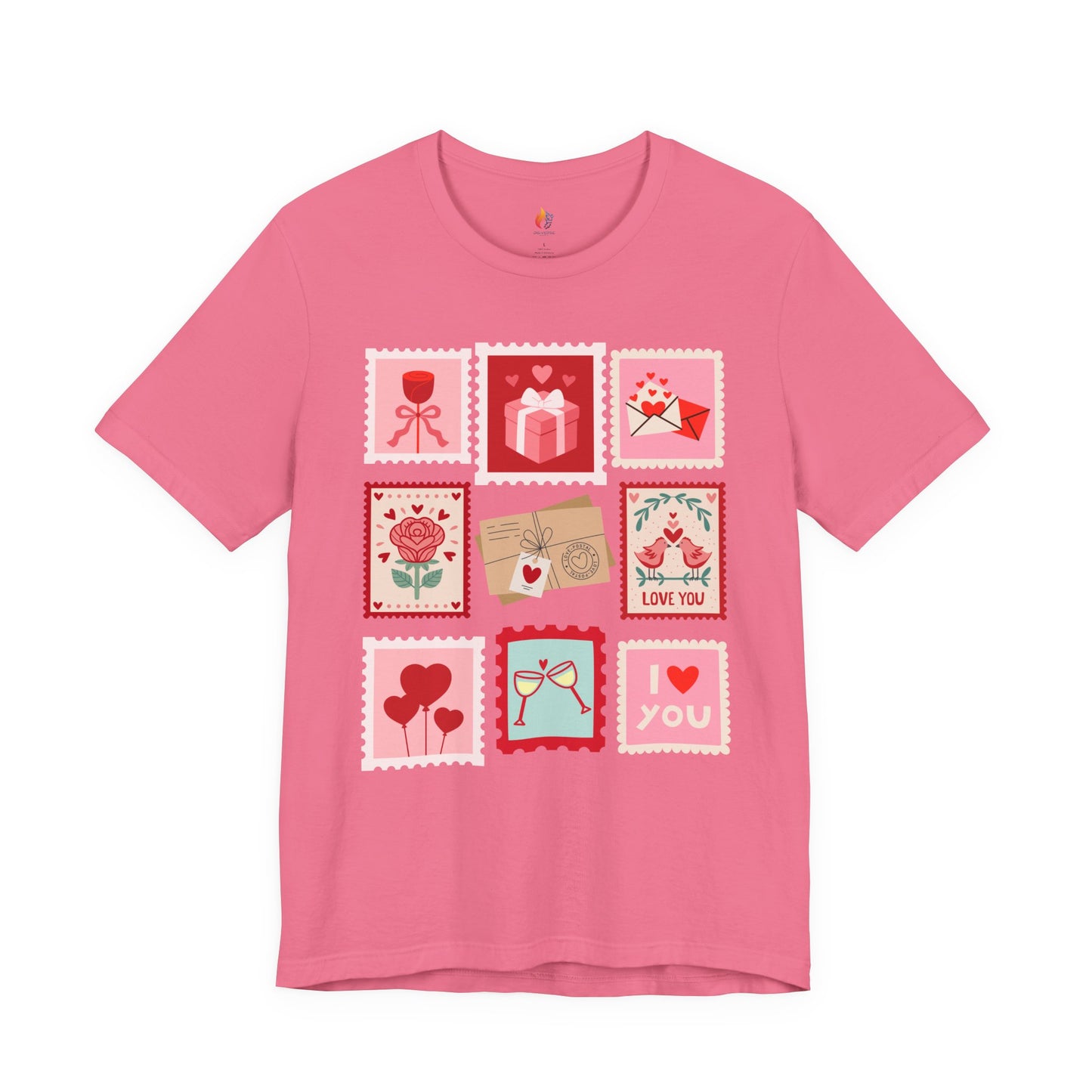 Love Stamps T-Shirt, Valentine’s Day T-shirt, Cute Valentine Shirt, Love Graphic Tee, Unisex Valentine Outfit, Gift for Him or Her, Romantic Holiday Tee