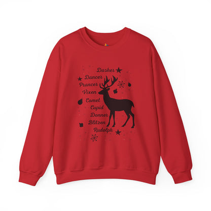 Reindeer, Christmas Sweatshirt, Unisex Crewneck, Holiday Season Outfit, Winter Sweatshirt