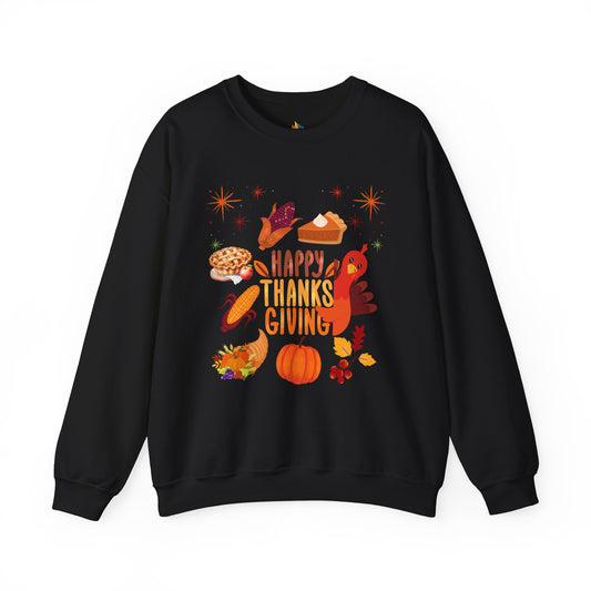 Happy Thanksgiving Sweatshirt, Unisex Crewneck, Fall Season Outfit, Cozy Fall Gift