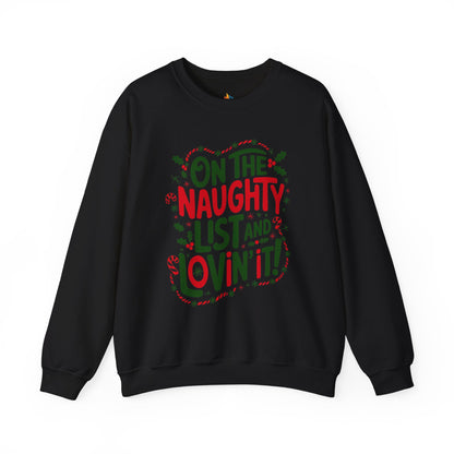 On the naughty list Christmas Sweatshirt, Unisex Crewneck, Holiday Season Outfit, Winter Sweatshirt