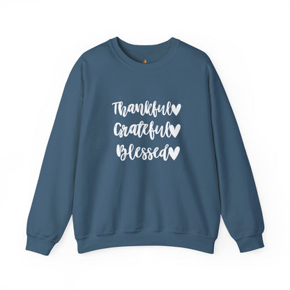 Thankful, Grateful, Blesses - Thanksgiving Sweatshirt, Unisex Crewneck, Fall Season Outfit, Cozy Fall Gift