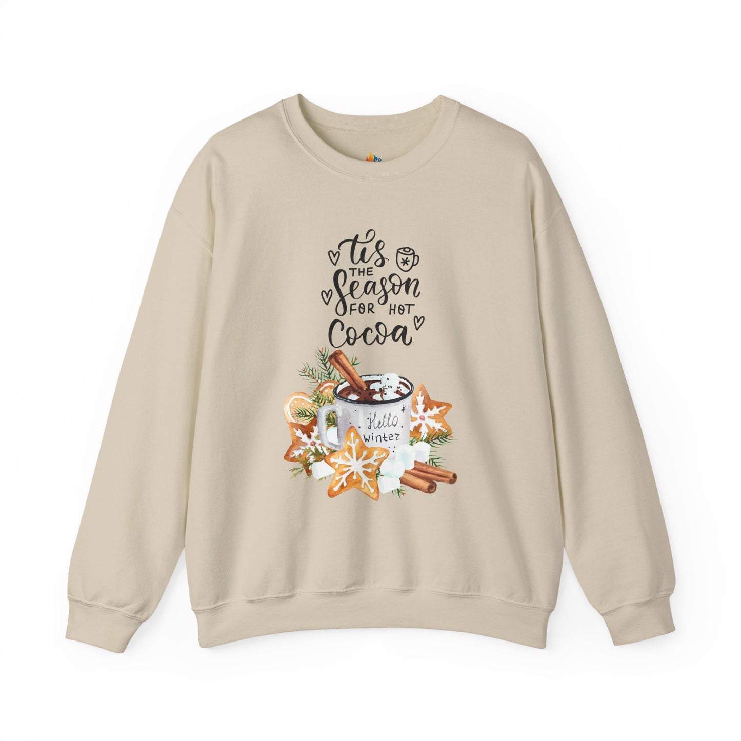 Tis the season for Hot Cocoa Christmas Sweatshirt, Unisex Crewneck, Holiday Season Outfit, Winter Sweatshirt