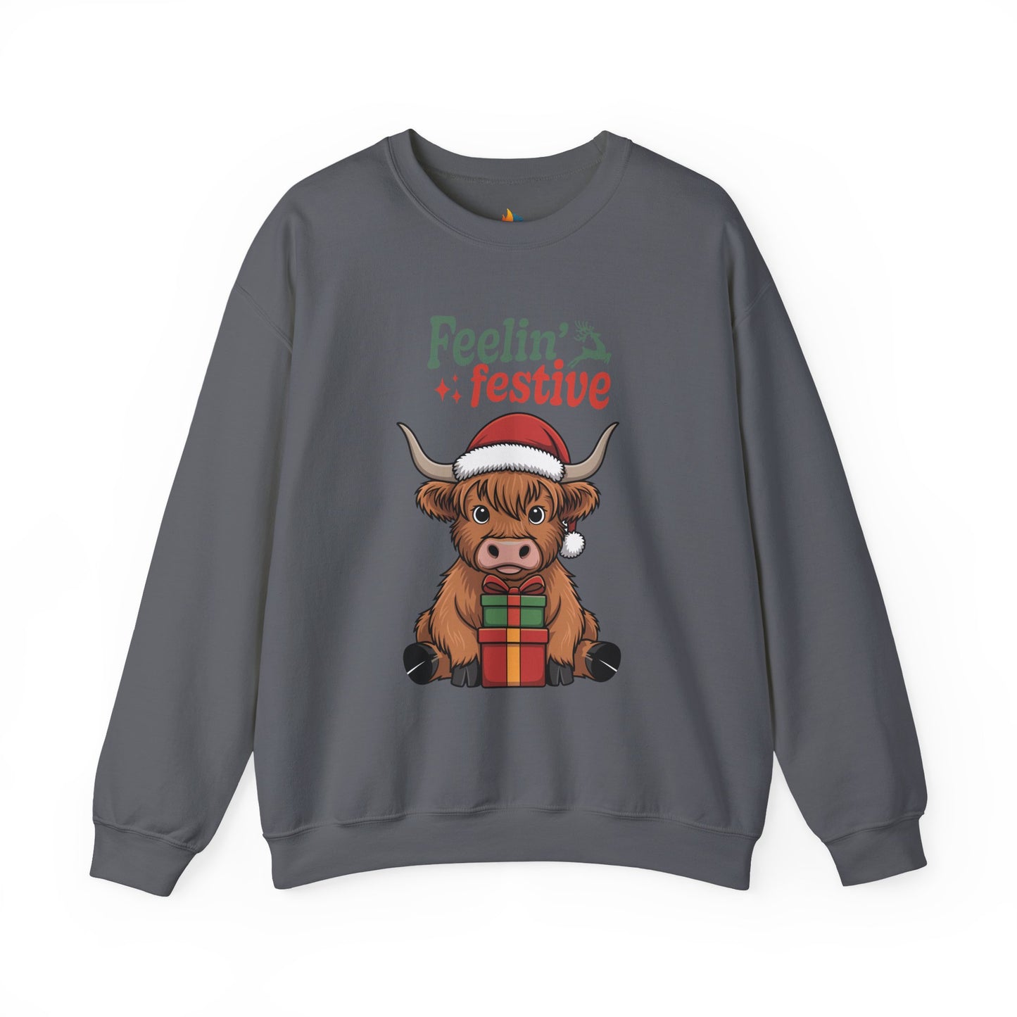 Feelin Festive, Christmas Sweatshirt, Unisex Crewneck, Holiday Season Outfit, Winter Sweatshirt