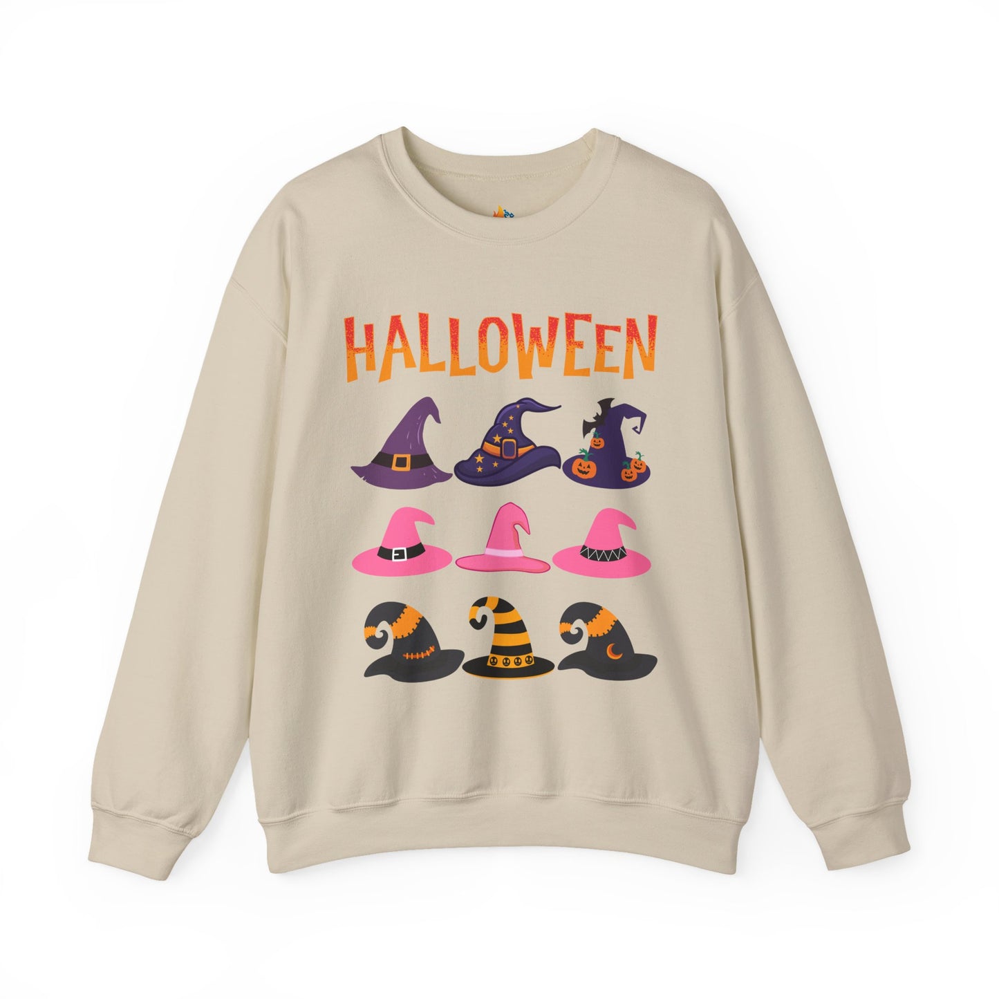 Halloween Witch hat Sweatshirt, Unisex Crewneck, Funny Halloween Apparel, Spooky Season Outfit, Cozy Fall Gift, Spooky Cute, Retro Halloween Gift