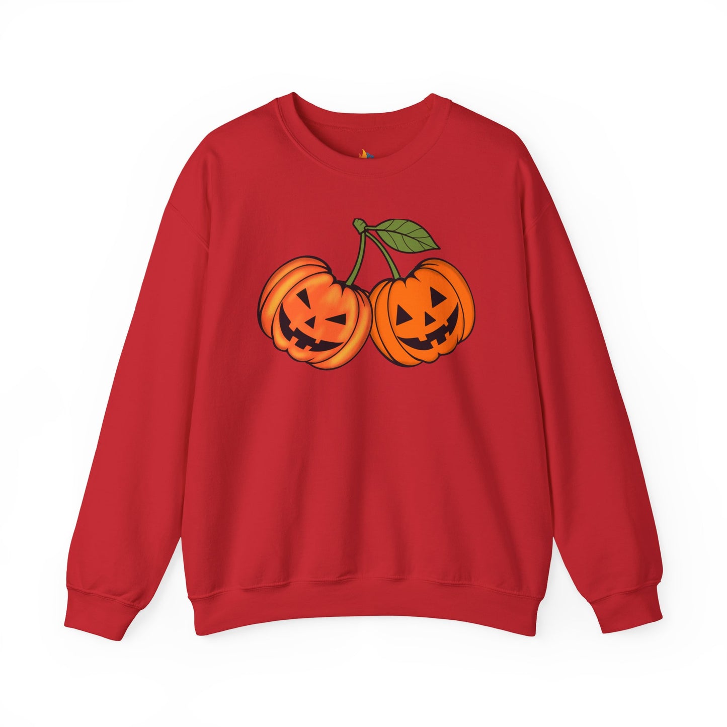 Halloween Cherry pumpkin Sweatshirt, Unisex Crewneck, Funny Halloween Apparel, Spooky Season Outfit, Cozy Fall Gift, Spooky Cute, Retro Halloween Gift