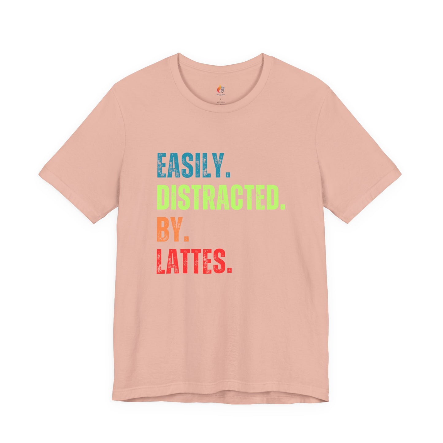Coffee Lover T-Shirt - "Easily Distracted by Lattes" Graphic Tee