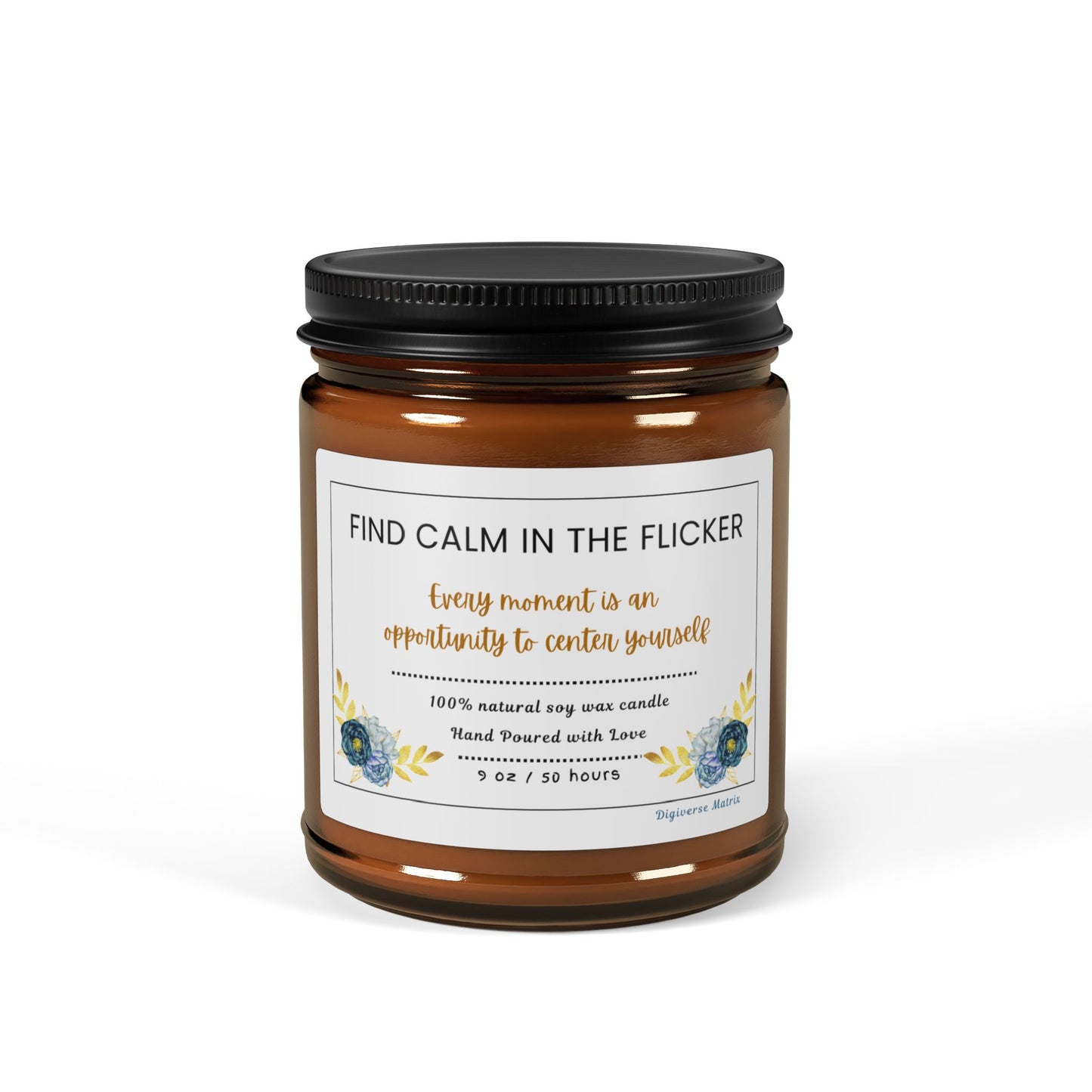 Find calm in the flicker Candle | Relaxing & Mindfulness Soy Candle | Meditation & Self-Care Gift