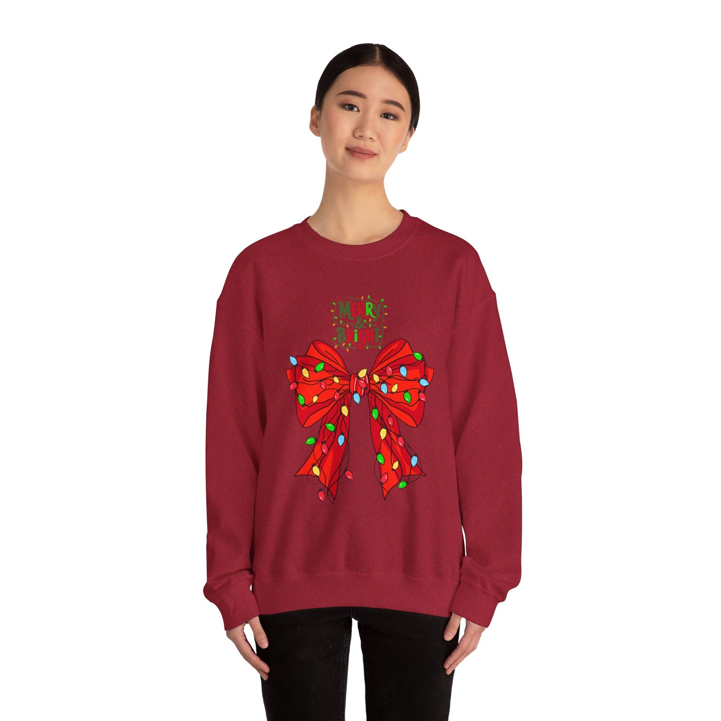 Merry & Bright, Christmas Sweatshirt, Unisex Crewneck, Holiday Season Outfit, Winter Sweatshirt