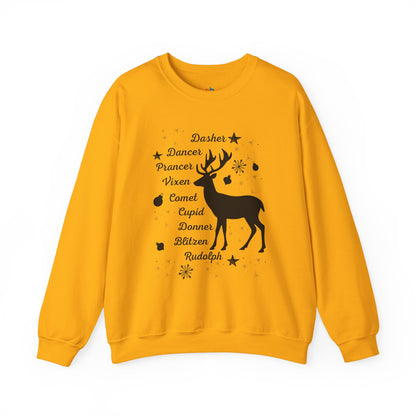 Reindeer, Christmas Sweatshirt, Unisex Crewneck, Holiday Season Outfit, Winter Sweatshirt