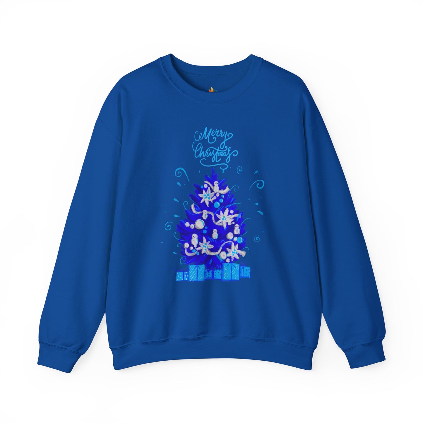 Blue Christmas Sweatshirt, Unisex Crewneck, Holiday Season Outfit, Winter Sweatshirt