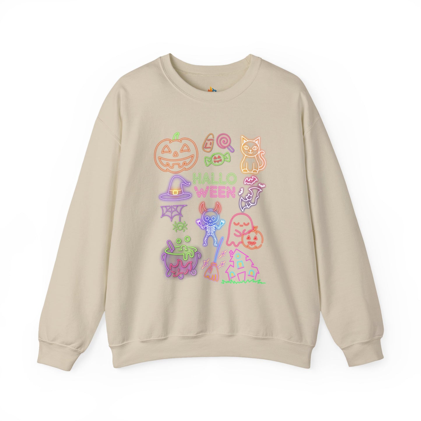Neon Halloween Sweatshirt, Unisex Crewneck, Funny Fall Apparel, Cozy Fall Gift