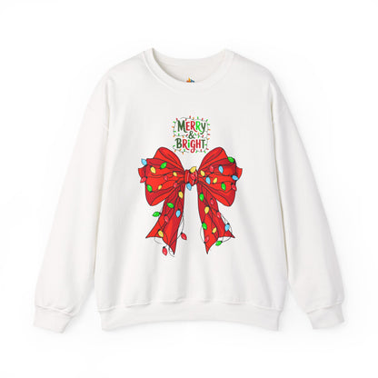 Merry & Bright, Christmas Sweatshirt, Unisex Crewneck, Holiday Season Outfit, Winter Sweatshirt