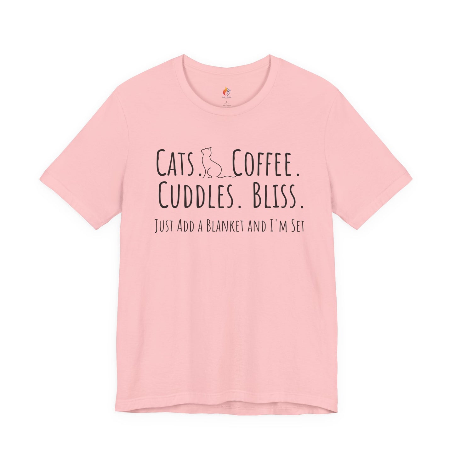 Cats, Coffee, Cuddles, Bliss - T-Shirt, Coffee lover, Cat Lover, Pet Lover Tee
