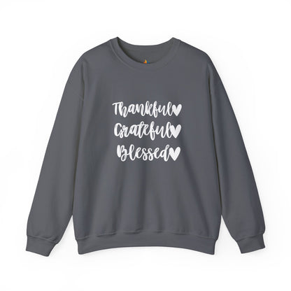 Thankful, Grateful, Blesses - Thanksgiving Sweatshirt, Unisex Crewneck, Fall Season Outfit, Cozy Fall Gift