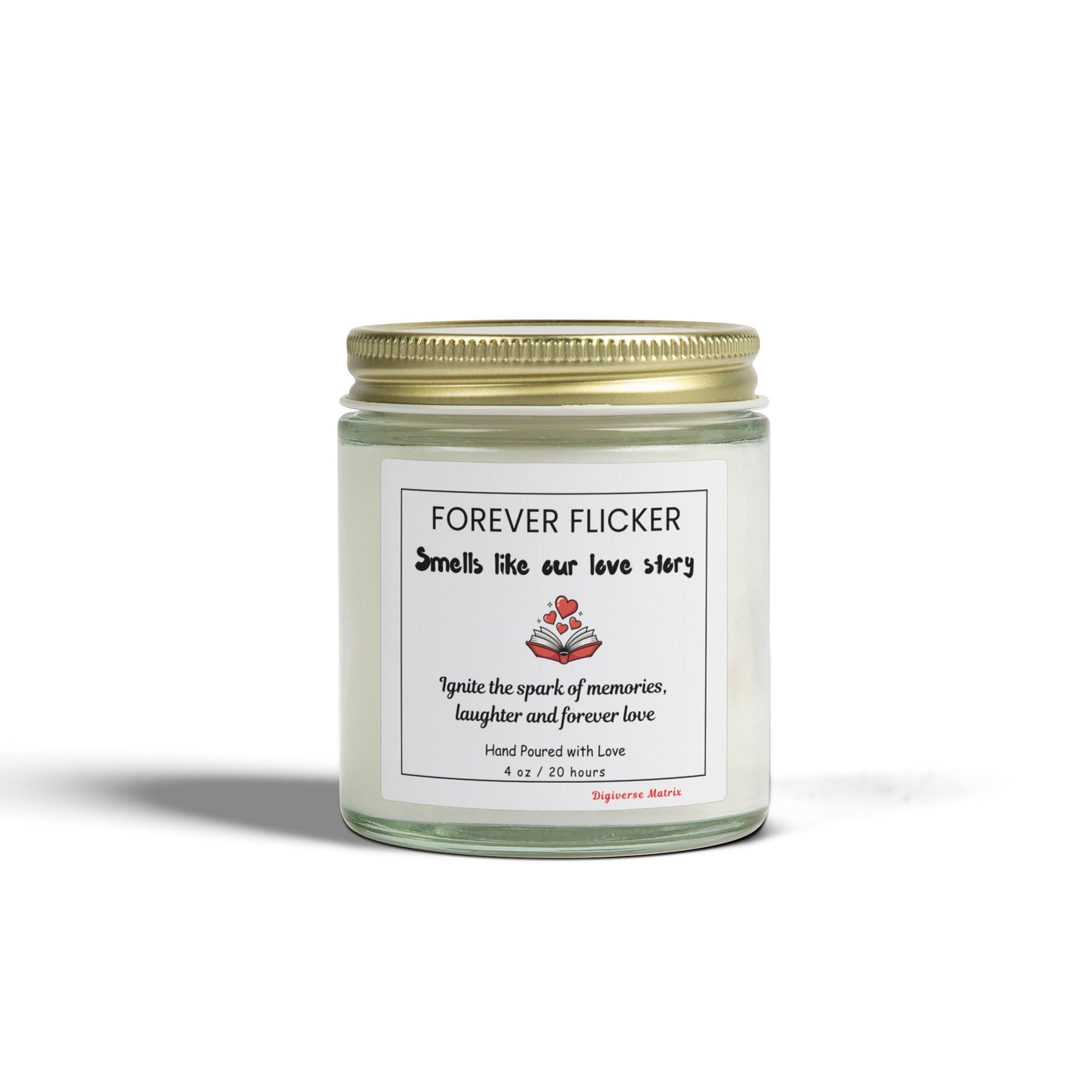Coconut Apricot Scented Candle - "Forever Flicker" Soy Wax Jar (4oz & 9oz), Valentines Day Gift