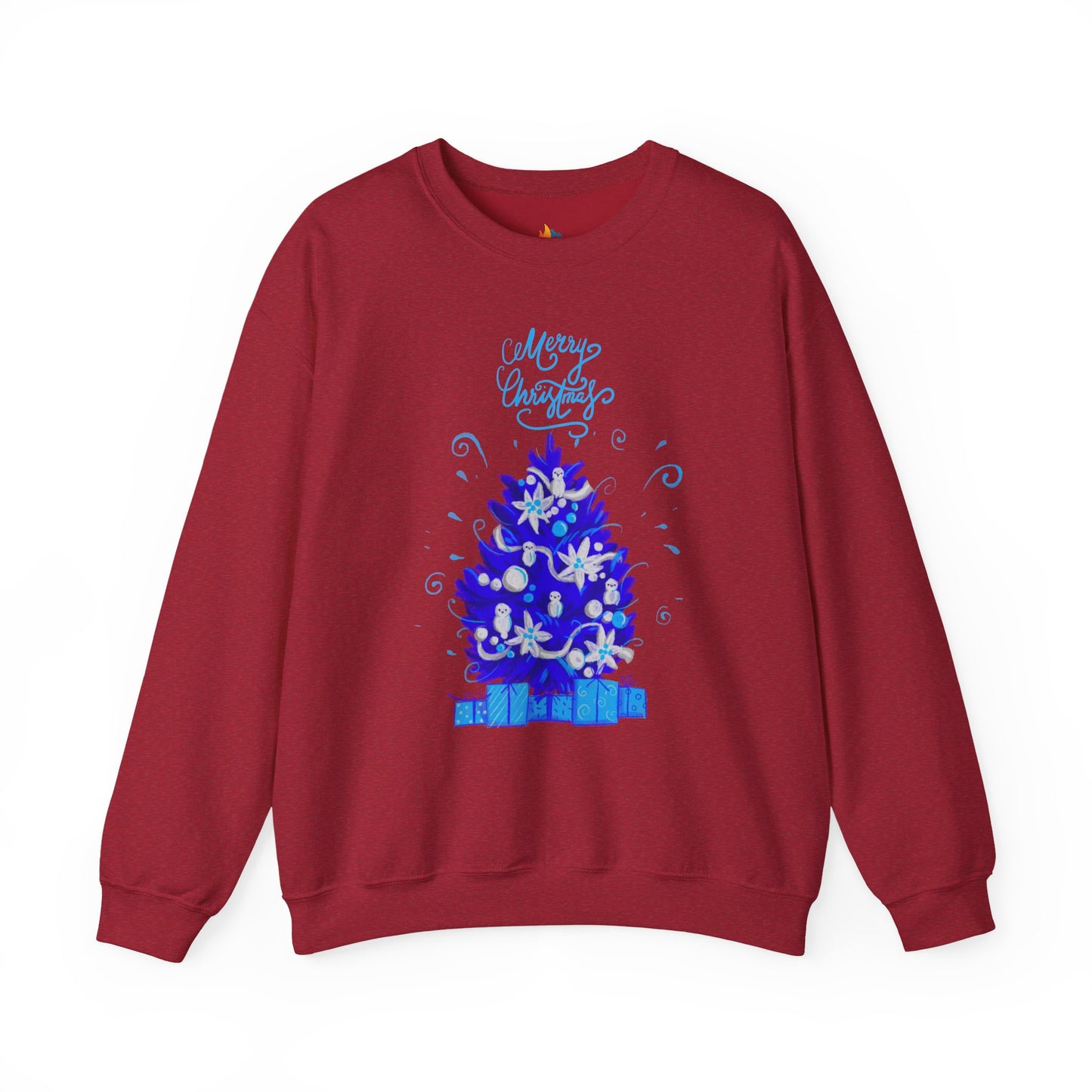 Blue Christmas Sweatshirt, Unisex Crewneck, Holiday Season Outfit, Winter Sweatshirt