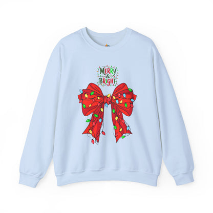 Merry & Bright, Christmas Sweatshirt, Unisex Crewneck, Holiday Season Outfit, Winter Sweatshirt