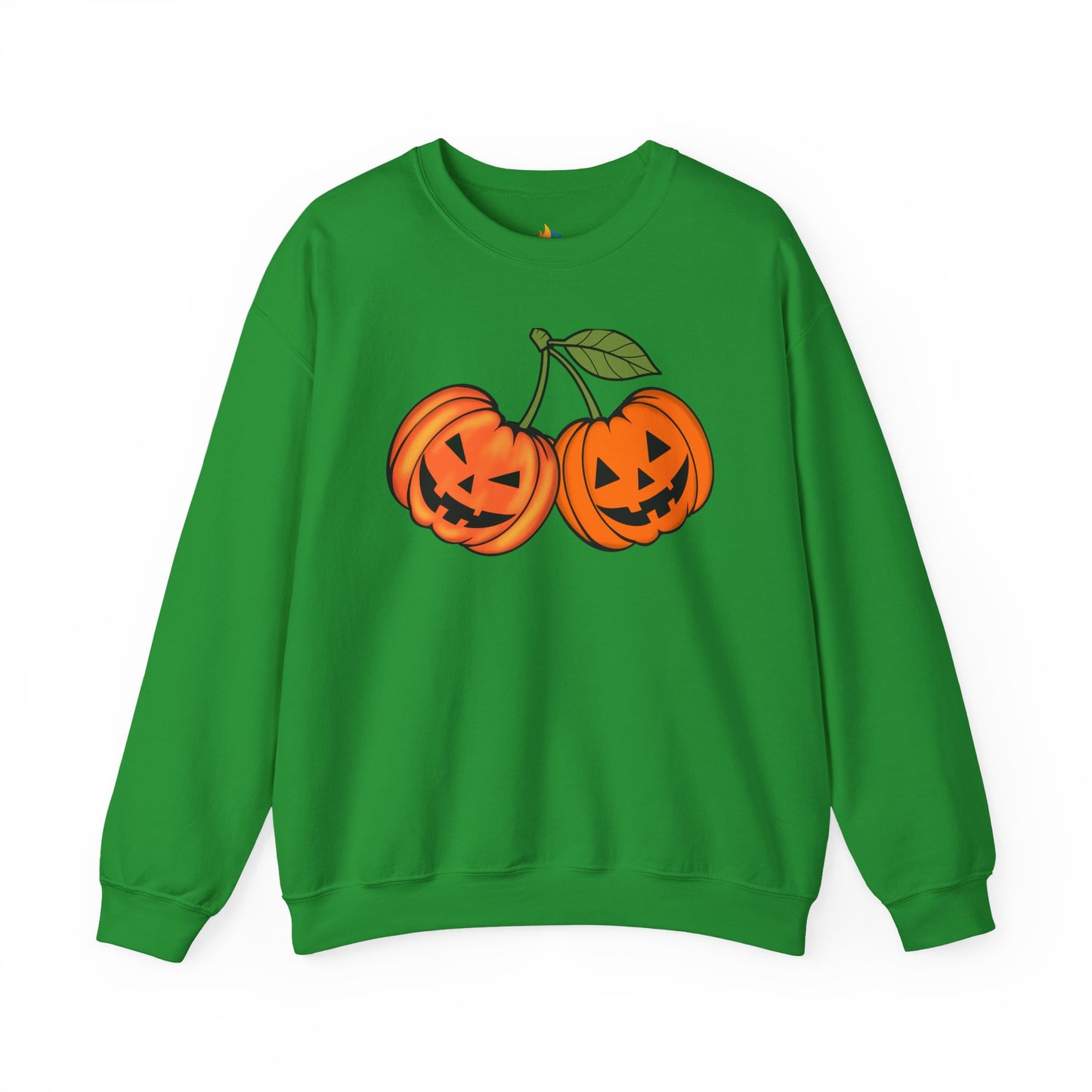 Halloween Cherry pumpkin Sweatshirt, Unisex Crewneck, Funny Halloween Apparel, Spooky Season Outfit, Cozy Fall Gift, Spooky Cute, Retro Halloween Gift