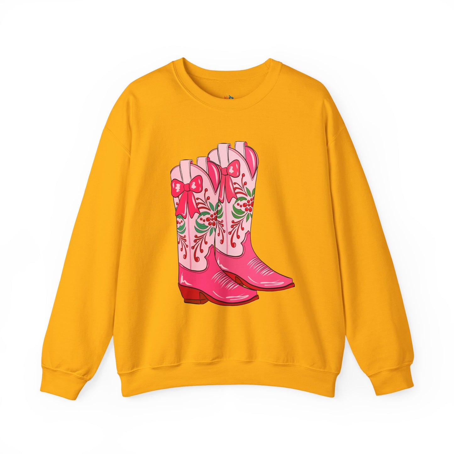 Boots, Christmas Sweatshirt, Unisex Crewneck, Holiday Season Outfit, Winter Sweatshirt