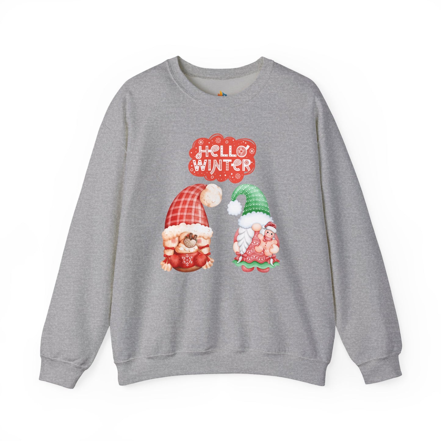 Hello Winter, Christmas Sweatshirt, Unisex Crewneck, Holiday Season Outfit, Winter Sweatshirt