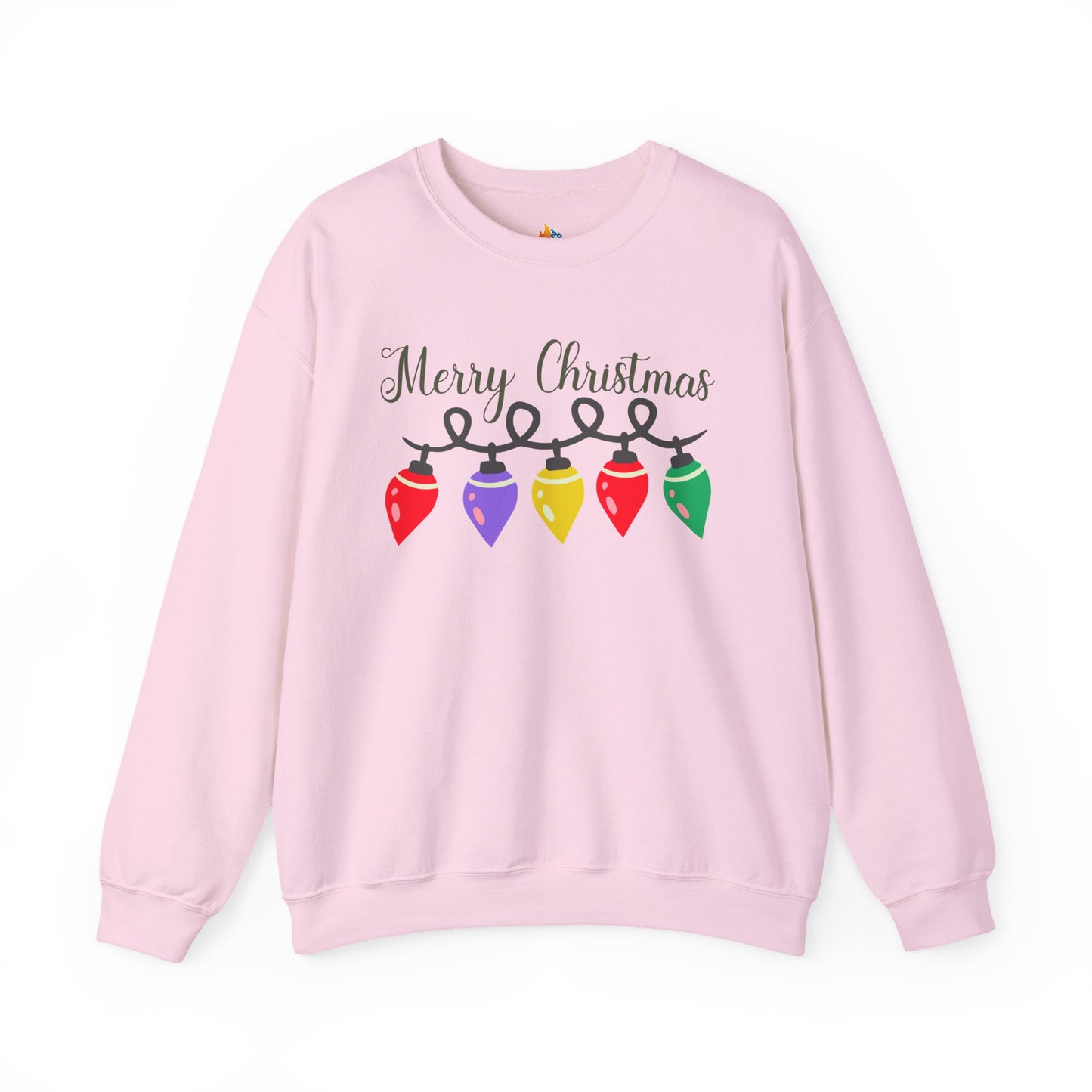 Merry Christmas with lights Sweatshirt, Unisex Crewneck, Holiday Season Outfit, Winter Sweatshirt