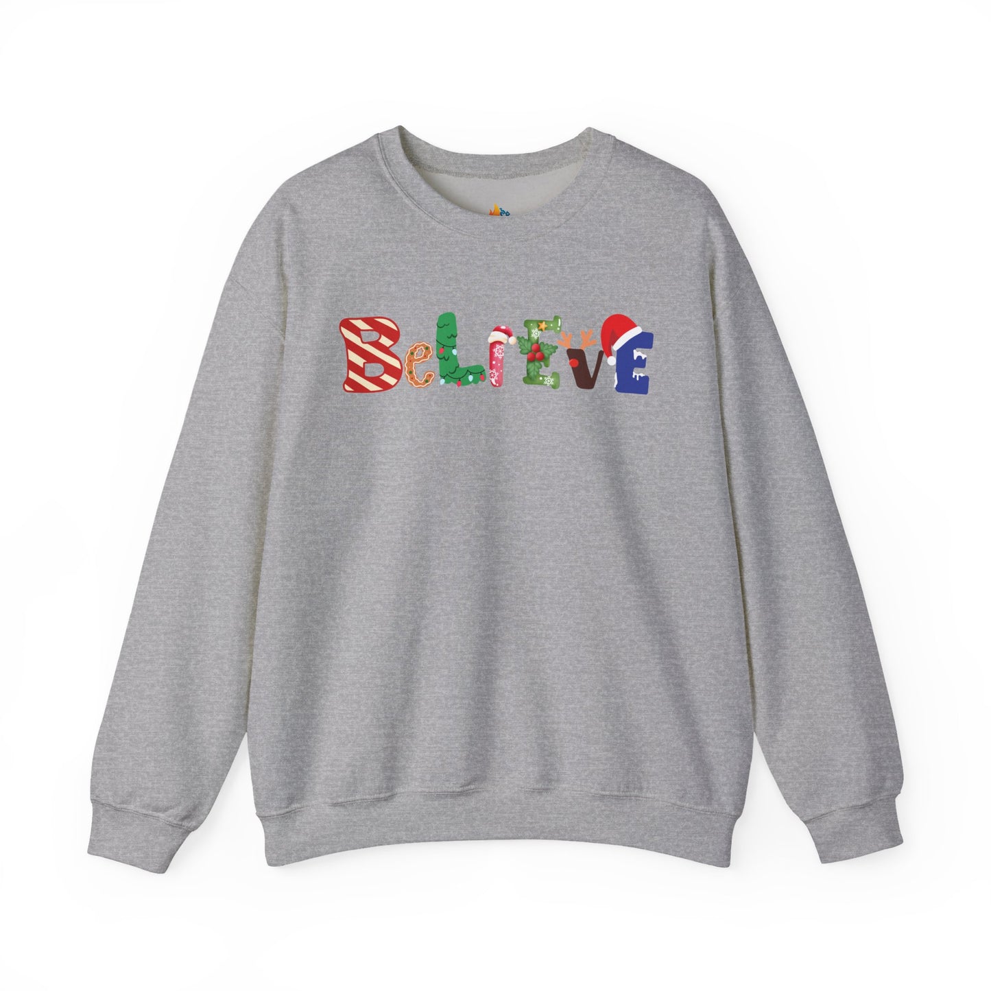 Believe, Christmas Sweatshirt, Unisex Crewneck, Holiday Season Outfit, Winter Sweatshirt