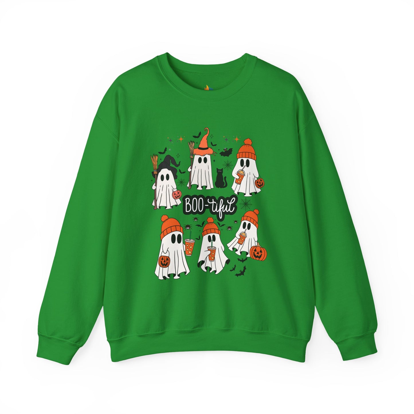 Boo-tiful ghost Sweatshirt, Unisex Crewneck, Fall Season Outfit, Cozy Fall Gift, Halloween Gift